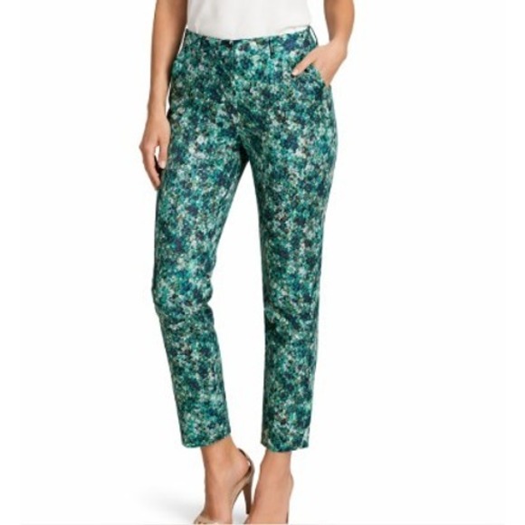 Boden Pants - Boden Trouser Pants Womens 6 LONG Green Sea Grapes Taper‎ Stretch Modern Comfort